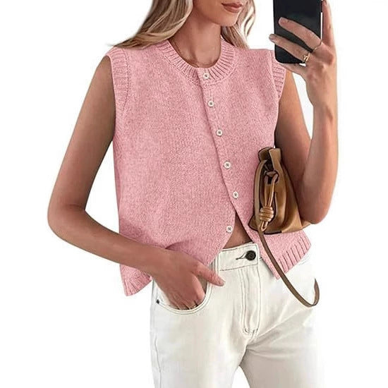 Single-breasted Hot Selling Sleeveless Knitted Vest