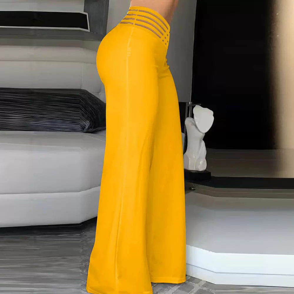 Women's Ribbon High Waist Wide Leg Pants