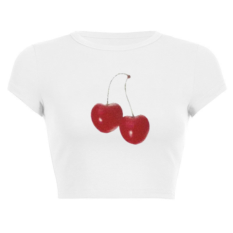 Printed Short Sleeve Raglan Sleeve T-shirt In Contrast Color