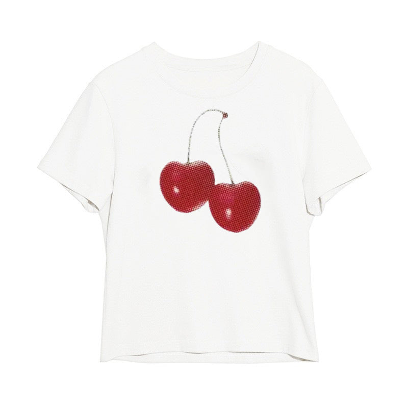 Printed Short Sleeve Raglan Sleeve T-shirt In Contrast Color